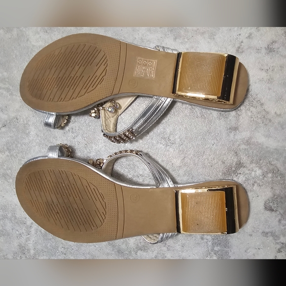 Silver Rhinestone Sandals - Picture 2 of 9